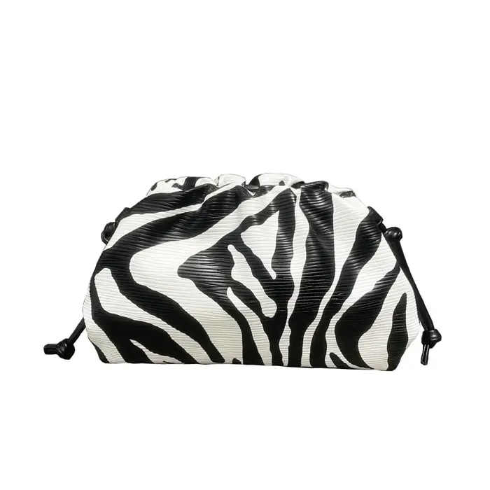 Sac Nuage Plissé Imprimé Zèbre Nouveau Petit Sac à Clip Bandoulière Pochette de Soirée