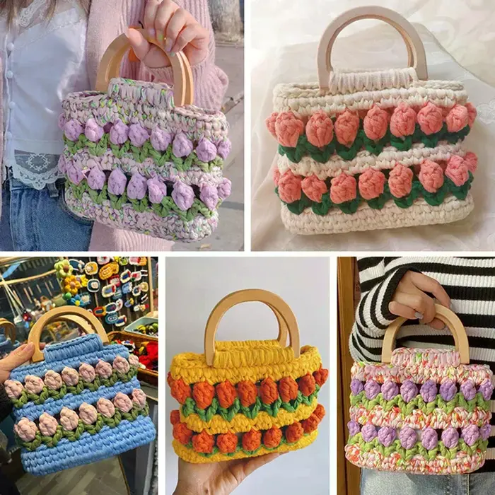 Poignée de sac en bois/plastique en forme