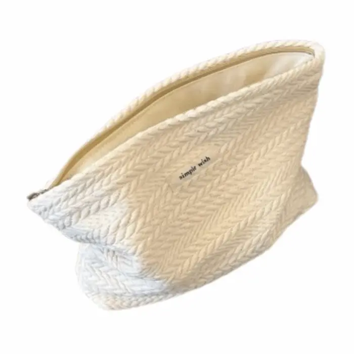 Trousse de maquillage en tissu tissé pour femmes
