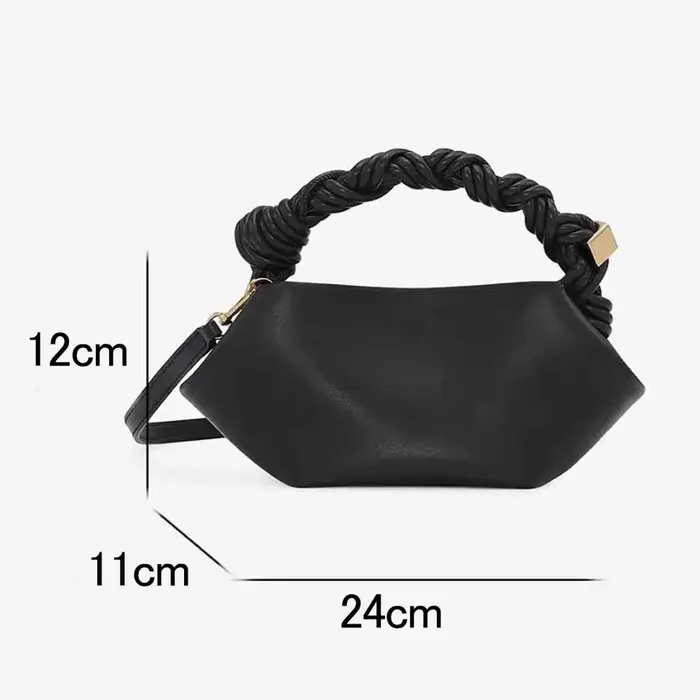Mini Sac à Main Hexagonal Tressé en Cuir pour Femme