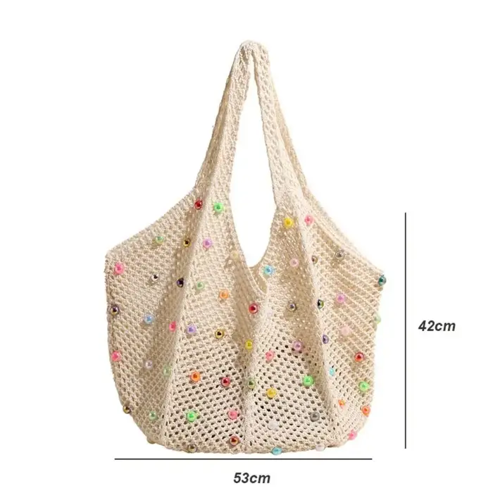Sac fourre-tout de plage en crochet Boho