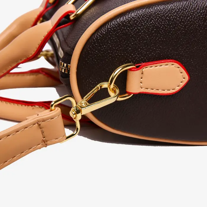 Sac Boston Vintage en cuir PU marron pour femmes