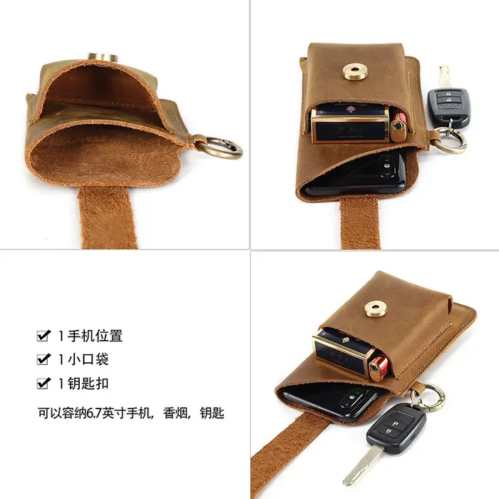 Sac de téléphone portable en cuir - Sac vintage