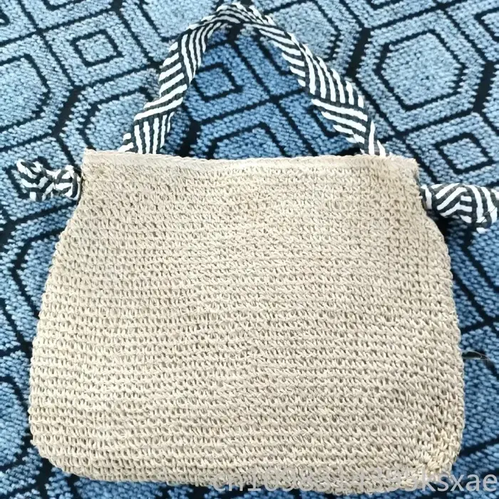 Sac à bandoulière pour femme, sac d'été en paille tressée, sac sous le bras de grande capacité, petit sac carré color block
