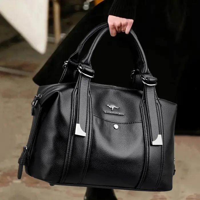 Sac fourre-tout décontracté en cuir pour femme