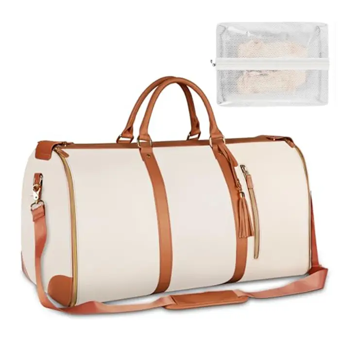 Grand sac de voyage en cuir PU pliable pour femme