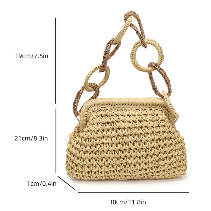 Sac à bandoulière rond grand format avec chaîne pour femme
