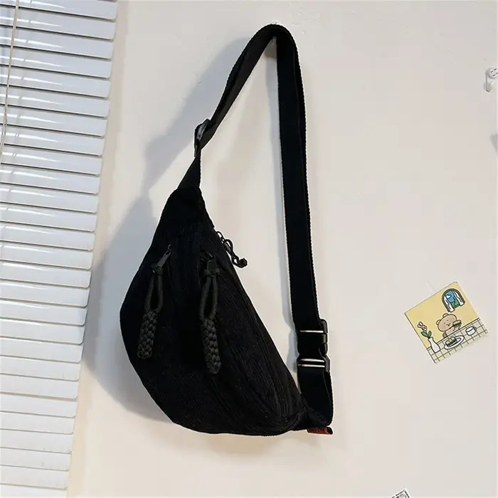 2024 mode Fanny Pack décontracté velours côtelé ceinture sacs pour femmes femme banane taille sac hanche sac à main épaule bandoulière poitrine sac poche