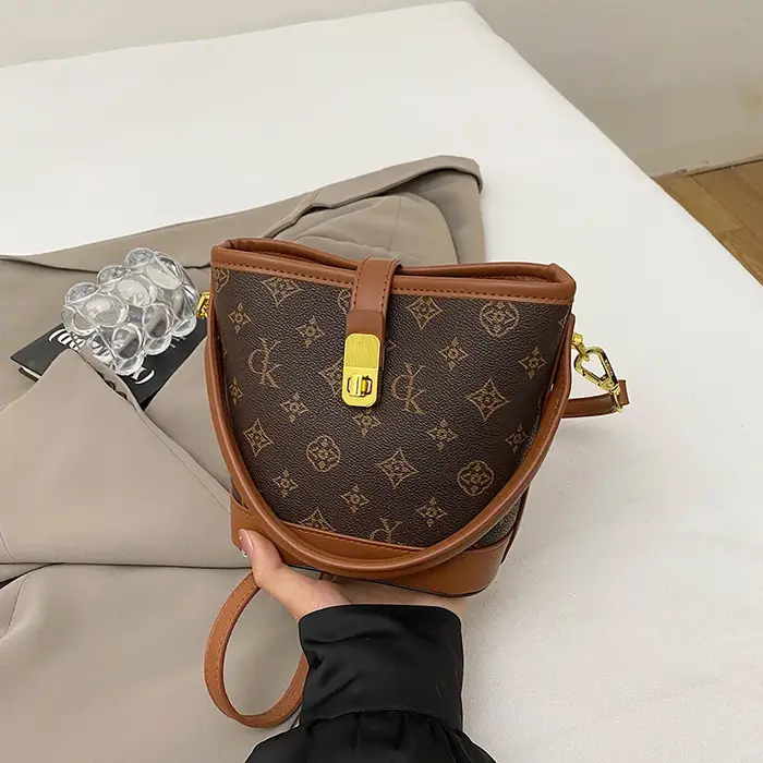 Sac seau à imprimé floral tendance pour femmes, sac bandoulière vintage haut de gamme pour les traje
