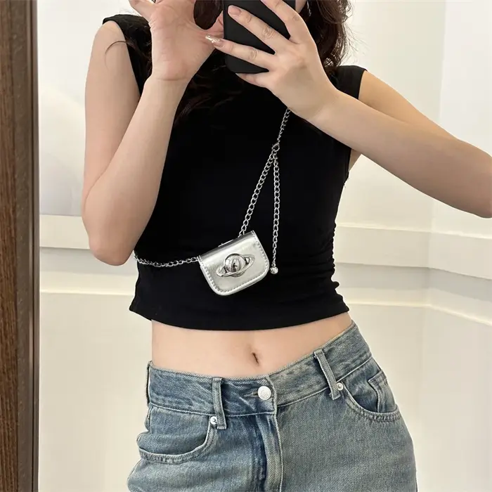 Mini sac messager au design rétro pour femmes