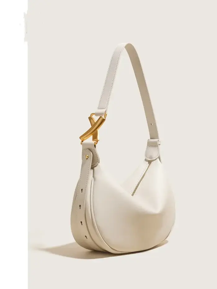 Mn Design-Sac à Main Demi-Lune Hobo en Cuir group pour Femme