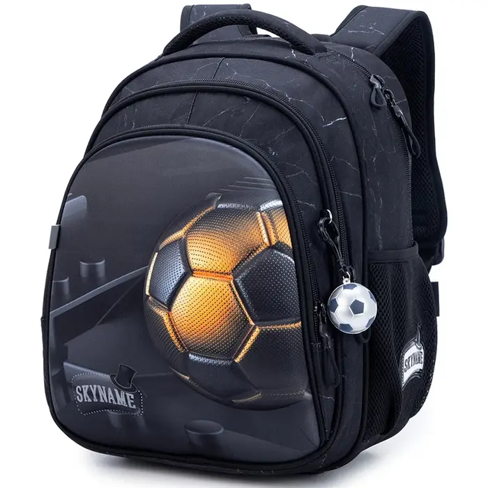 Sac à Dos avec Motif de Football 3 D Orth4WD pour Garçon, Cartable Étanche pour Écoliers