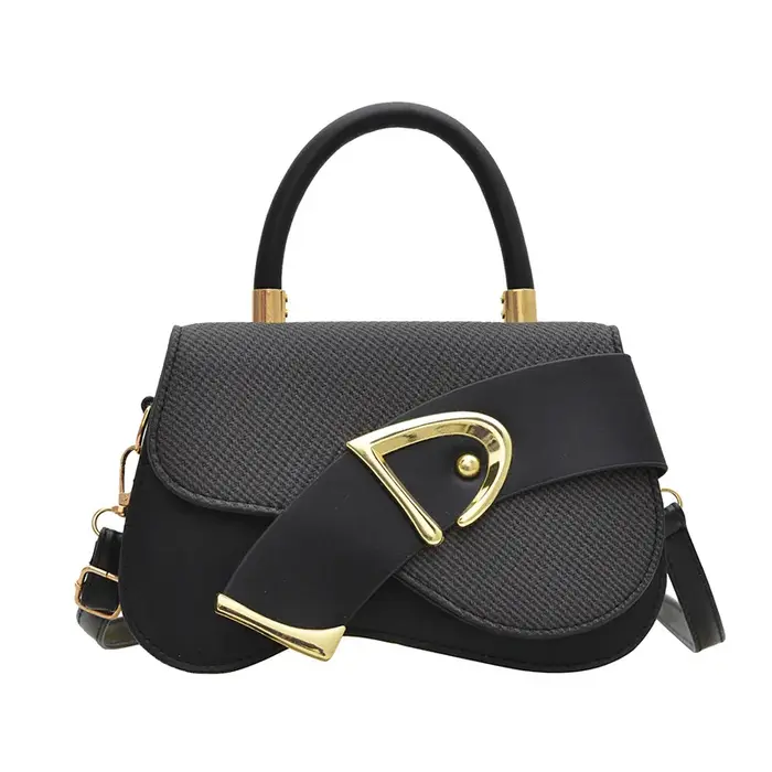 Sac à bandoulière minimaliste élégant pour femmes, matériel doré, sangle réglable, sac à main formel