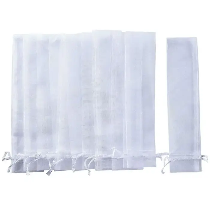 Sacs de poche pliants en organza pour fête de mariage en plein air, sacs cadeaux, ventilateur à main
