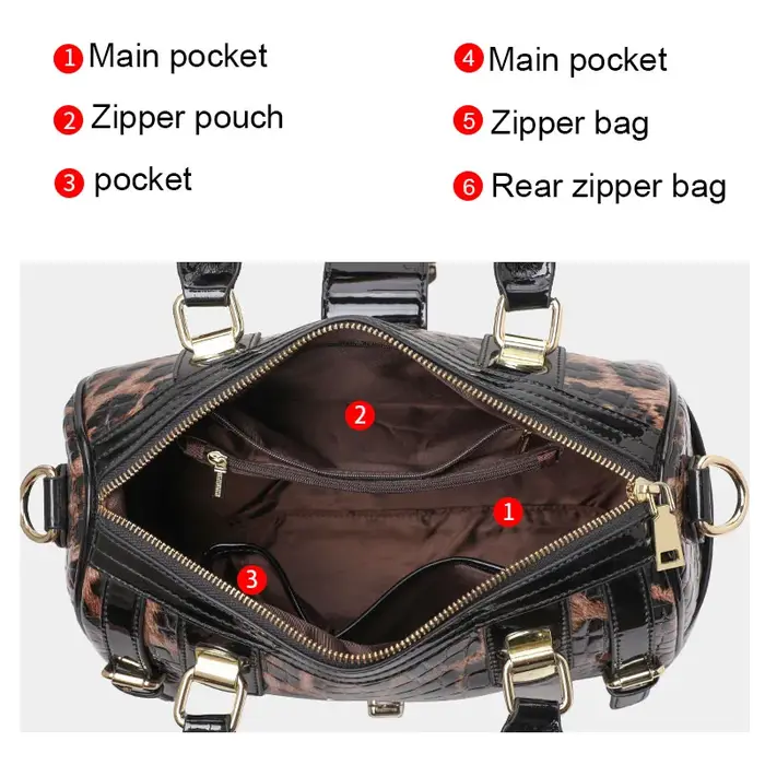 Sac à main pour femme à imprimé léopard