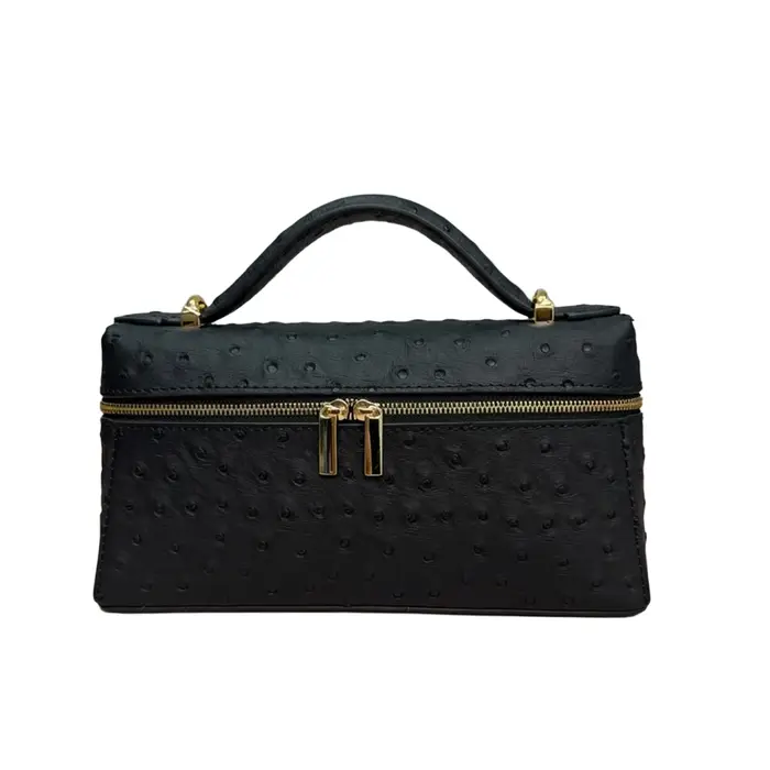 Rowone – petit sac à bandoulière en cuir véritable pour femmes, motif autruche, 23/27, sac à main de