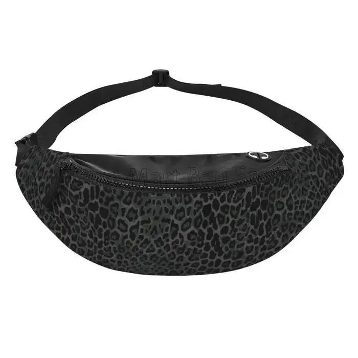 Sac banane imprimé léopard noir pour hommes et femmes