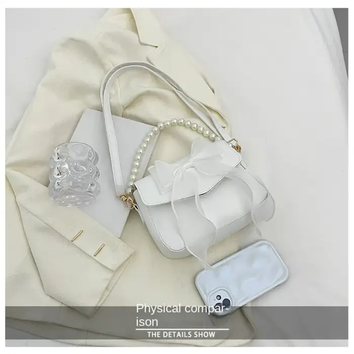 Sac à main en toile avec nœud papillon pour femme