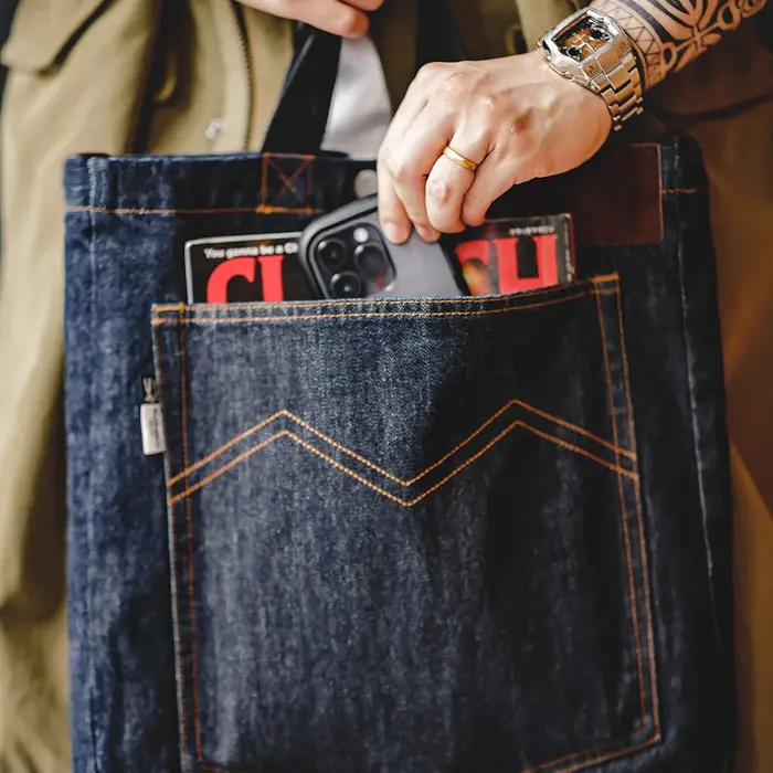 Maden unisexe rétro 14oz Denim sacs simple épaule
