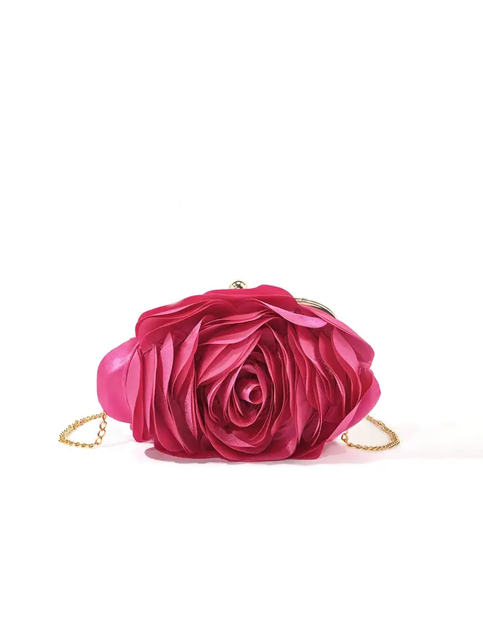 Vintage sac de soirée Rose fleur mariée petite pochette sac à main pour robe fête sac