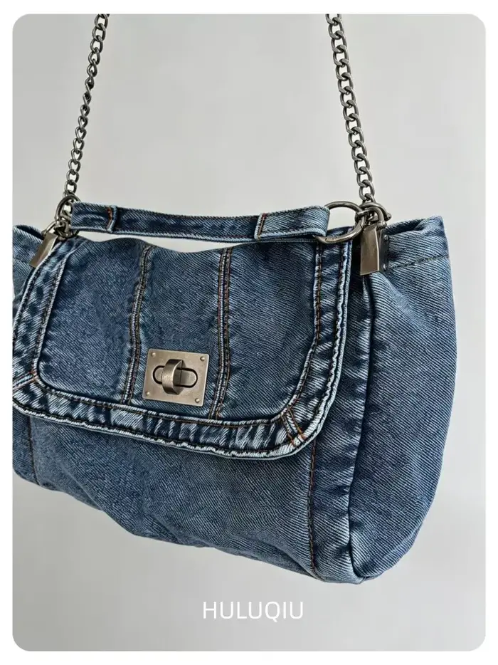 Sac en jean femmes 2025 nouvelle mode sacs à bandoulière décontractés grande capacité sac fourre-tout classe trajet