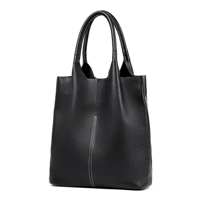 Sac fourre-tout de luxe en cuir véritable grande capacité pour femme