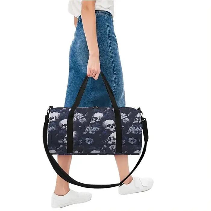 Sac de voyage grande capacité motif crâne floral pour garçons et filles – Meilleurs cadeaux – Sac