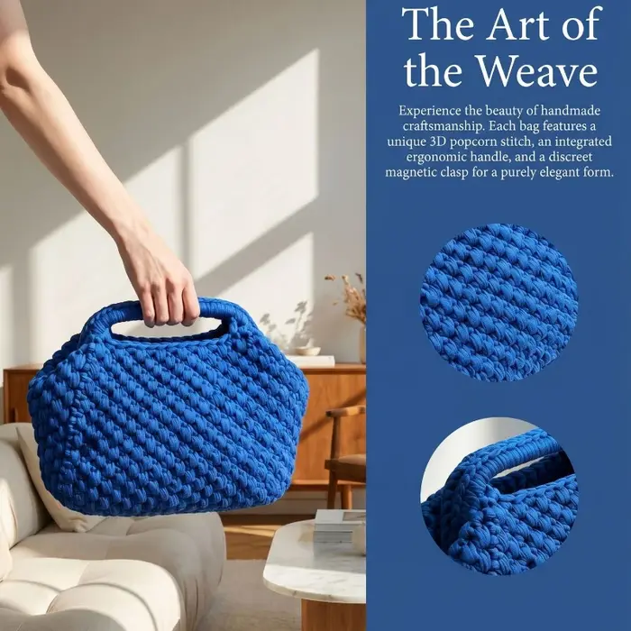 Sac de plage en crochet fait main de style français
