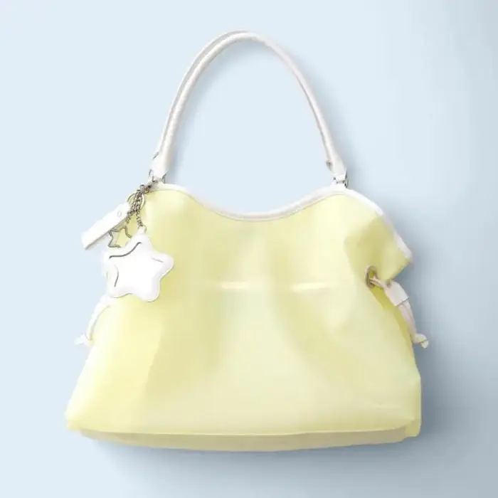 Sac à main transparent en PVC couleur bonbon