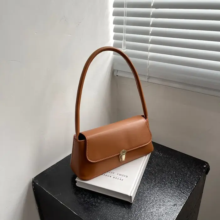 Sac à bandoulière rétro pour femmes, sac sous les bras, mode Simple, couleur unie, nouveau sac à ban