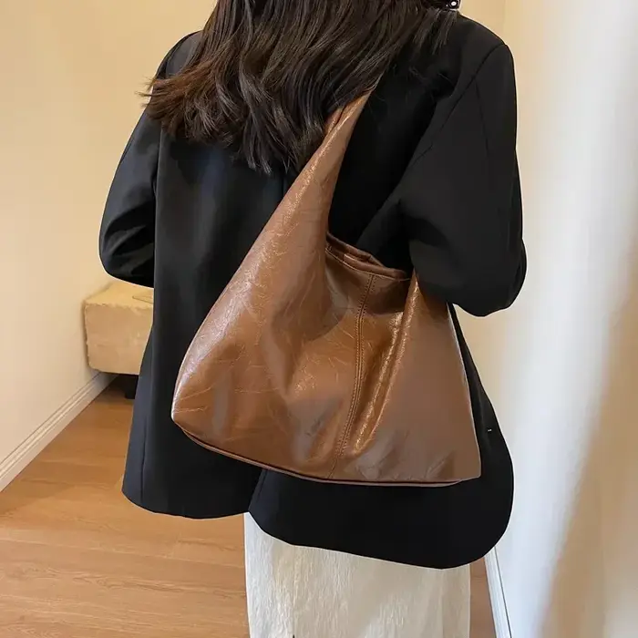 Sac à bandoulière en cuir PU souple pour femmes
