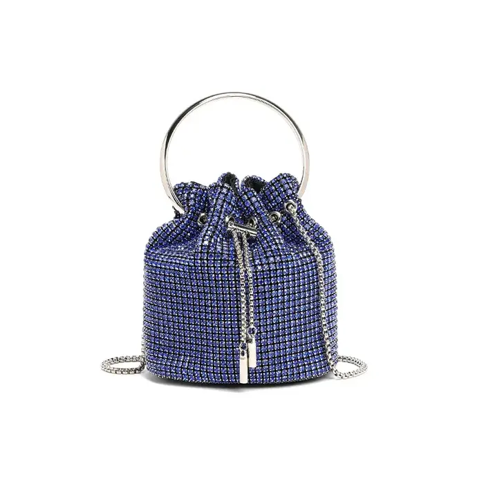 Sac de soirée en strass Glam, sac seau pour spectacle sur scène, sac à main scintillant pour dîner, 