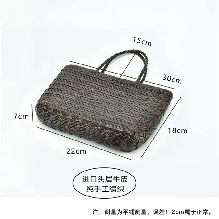 Sac à main en cuir véritable tissé