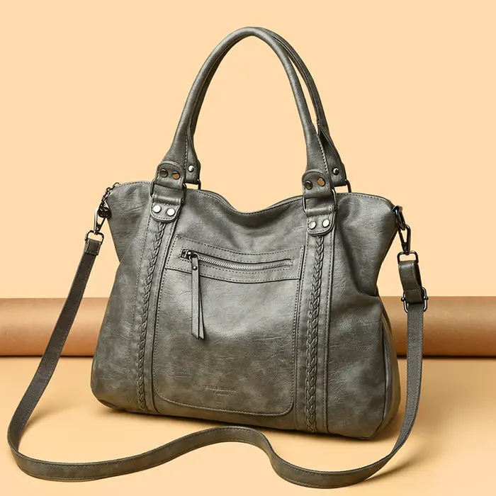 Style d'hiver Sac à main grande capacité sacs à bandoulière grand fourre-tout décontracté Sac à main dames A4 sacs à bandoulière en cuir souple Sac d'affaires