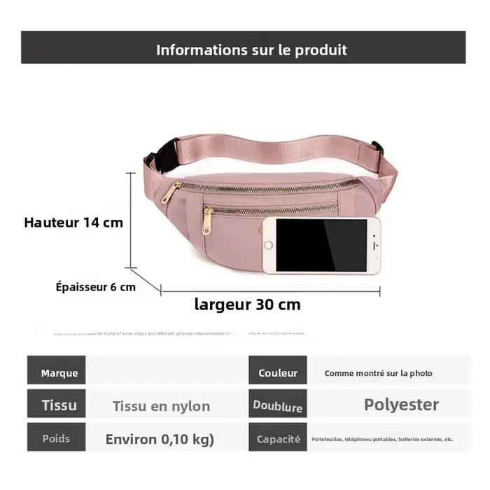 Sac banane coréen pour femme - Sac messager tendance