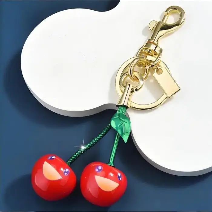 Mode souriant cerise porte-clés cerises sac pendentif