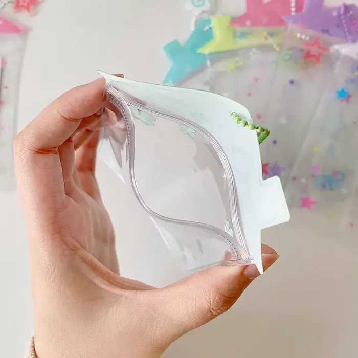 Sac de dessin animé pendentif porte-carte INS Transparent petite maison en forme de poupée sac de rangement sacs à