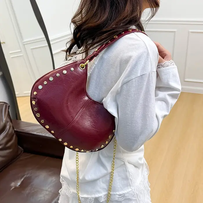 Sac à bandoulière demi-lune pour femmes