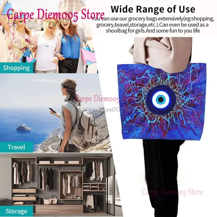 Sac porte-bonheur bleu marine et Aqua Nazar Evil Eye pour femme
