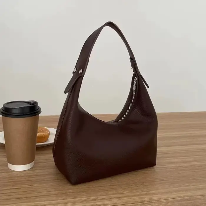 Femmes Vintage sous les bras sac en cuir PU souple Hobo sacs à bandoulière nouvelle couleur unie décontracté aisselle sac à main filles en plein air quotidien sac fourre-tout