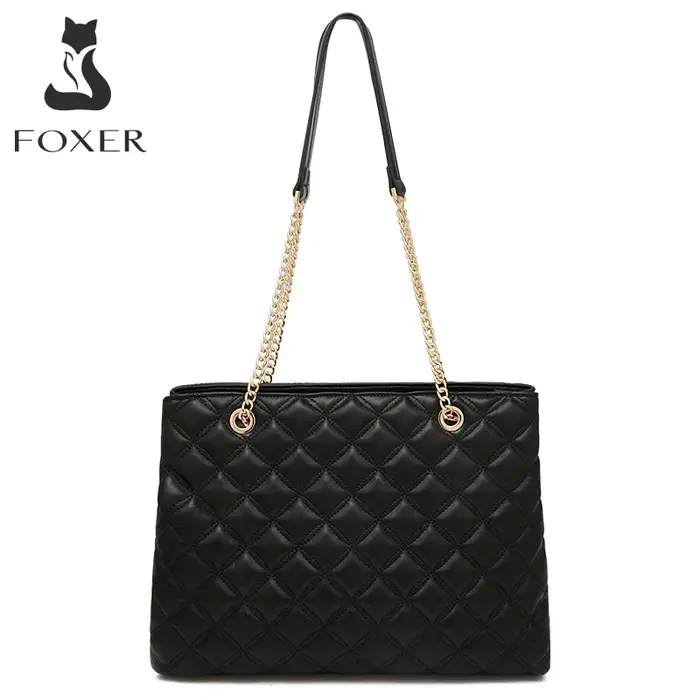 FOXER femmes mode matelassé sac à bandoulière femme classique sous les bras sac Vintage dame Simple