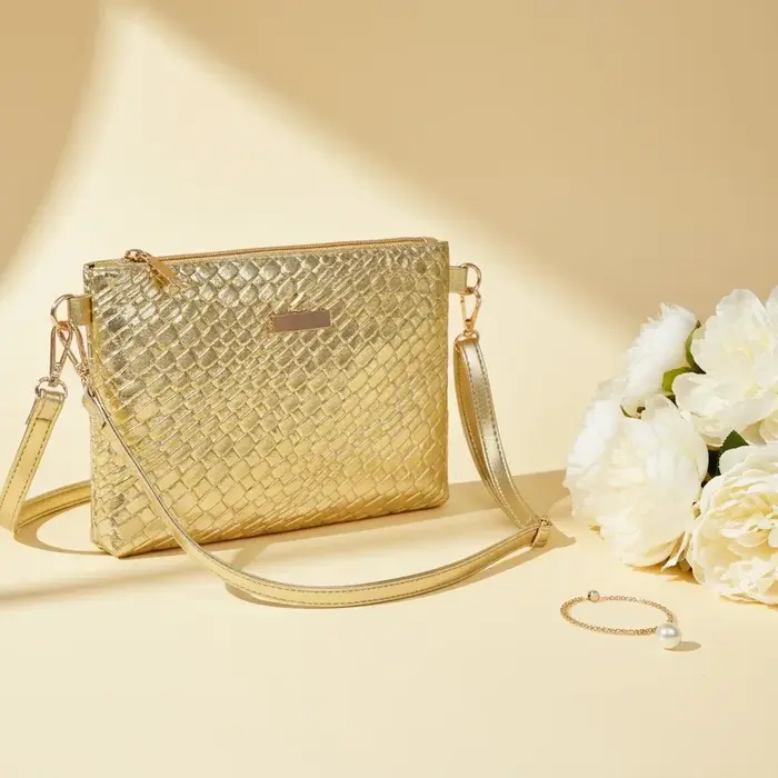 Sac à main classique polyvalent pour femme, sac à bandoulière tendance, pochette carrée chic urbaine, couleur unie, motif écossais, tendance printemps 2026