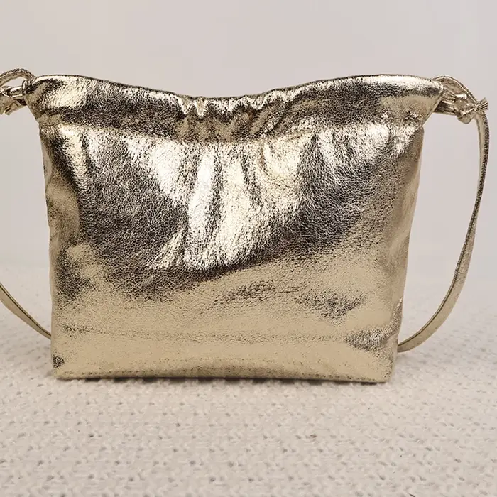 Sac de soirée léger et portable avec cordon de serrage doré