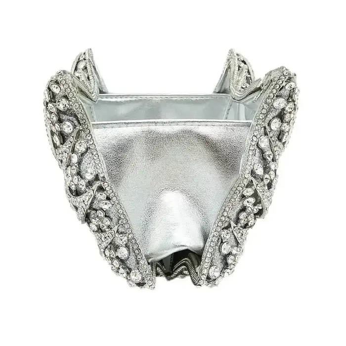 Bouotique De FGG Bling femmes argent papillon pochette sacs à main De soirée mariée mariage strass Minaudiere