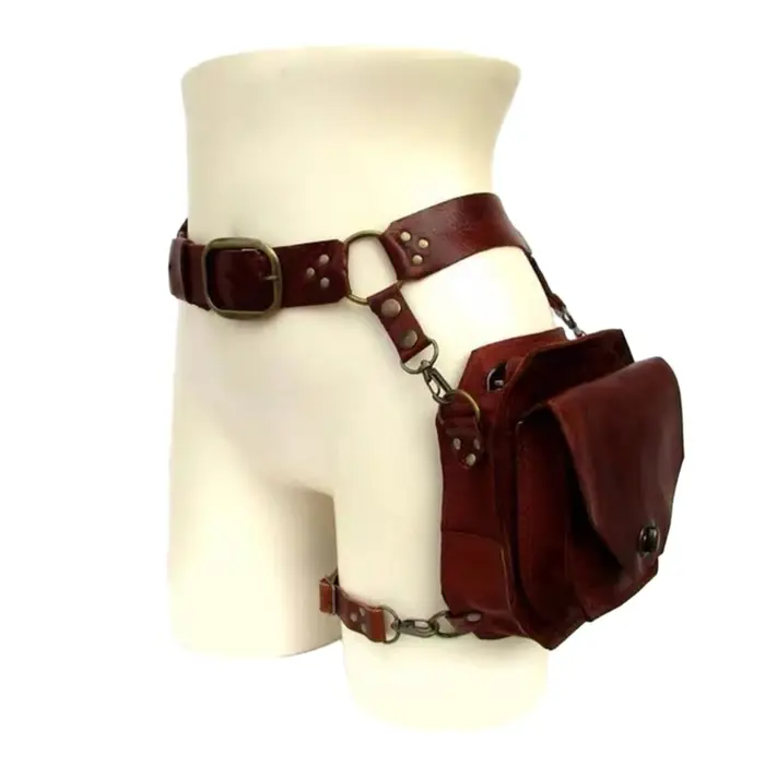 Sac banane carré rétro punk en PU