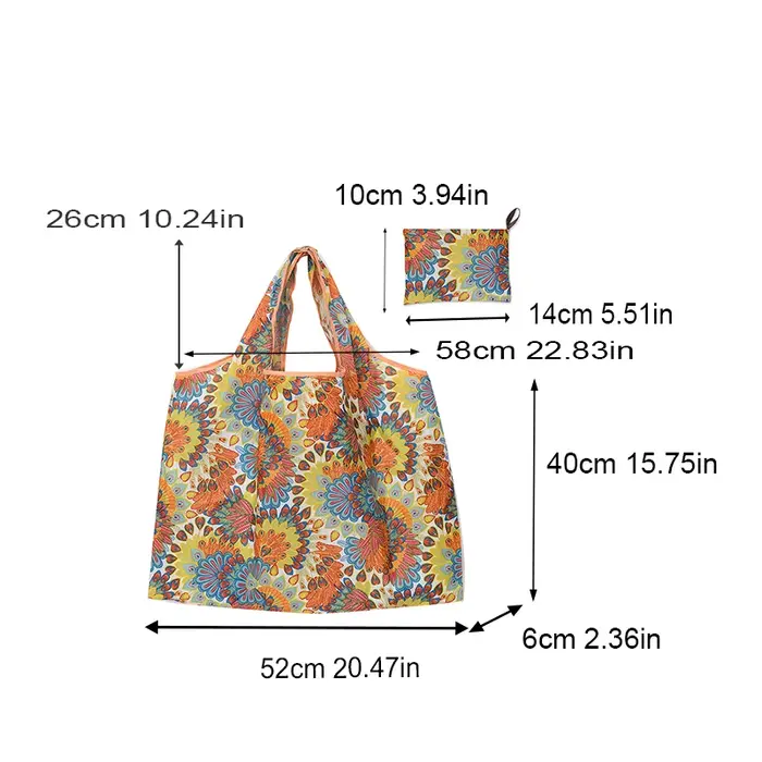 Sac d'épicerie de supermarché Portable pliable de grande capacité
