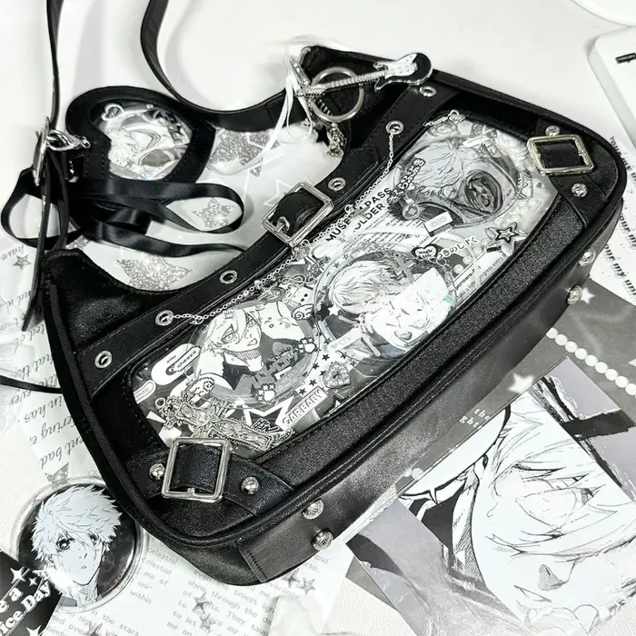 Mignon Y2k femmes sac à bandoulière mode élégant doux Lolita Jk Ita sac Transparent littéraire Kawaii exquis femme sac à main