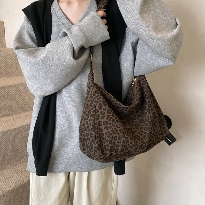 Sac fourre-tout imprimé léopard pour femmes