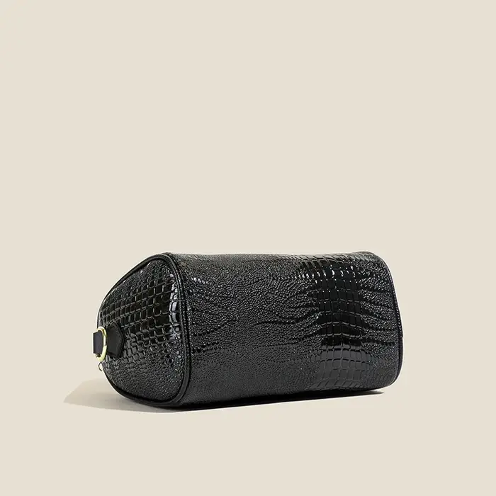 Petit sac à main mode femme sac à bandoulière couleur unie noir