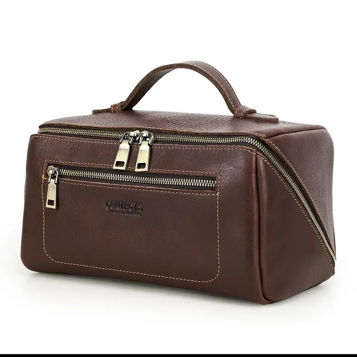 CONTACT'S sacs à cosmétiques en cuir véritable pour hommes sac de maquillage de haute qualité sac de lavage fourre-tout